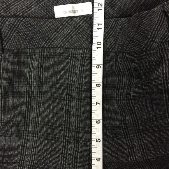 Dressbarn Grey Plaid Dress Pants Womens Plus 14W Straight Leg Office Trousers - Picture 8 of 11